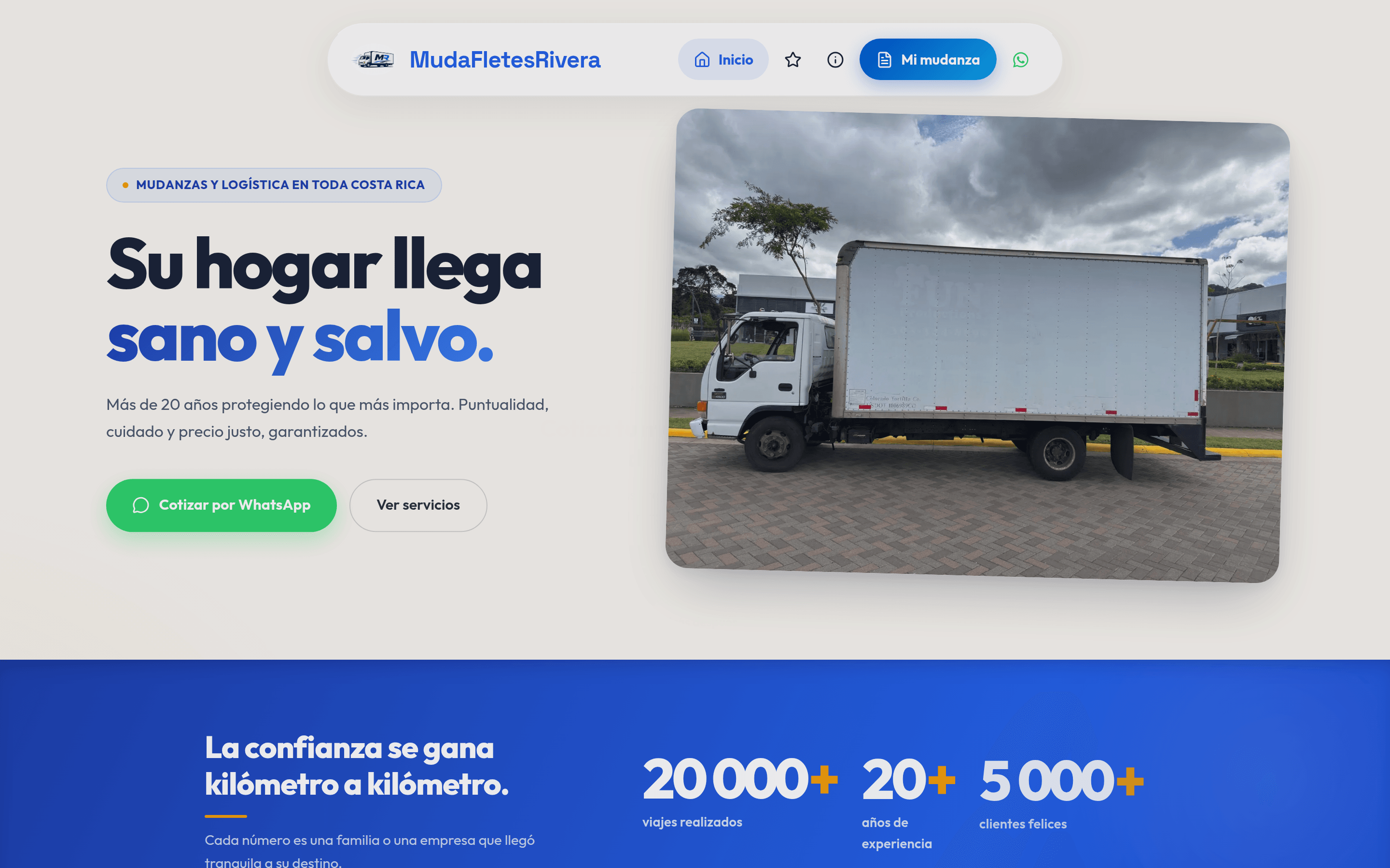 Portada de mudafletesrivera.com